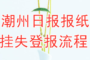 潮州日报报纸挂失登报流程