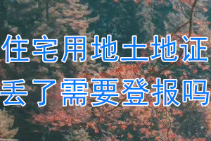 住宅用地土地证丢了需要登报吗？