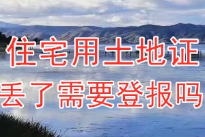 住宅用土地证丢了需要登报吗？