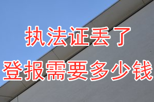 执法证丢了登报需要多少钱？