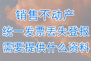 销售不动产统一发票丢失登报需要提供什么资料