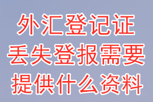 外汇登记证丢失登报需要提供什么资料