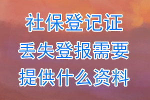 社保登记证丢失登报需要提供什么资料