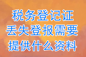 税务登记证丢失登报需要提供什么资料