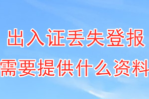出入证丢失登报需要提供什么资料