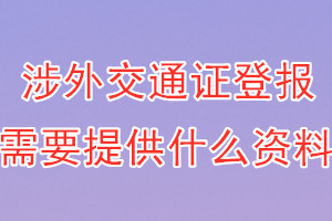 涉外交通证丢失登报需要提供什么资料