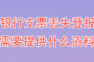 银行支票丢失登报需要提供什么资料