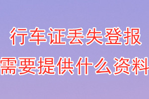 行车证丢失登报需要提供什么资料