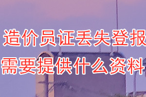 造价员证丢失登报需要提供什么资料