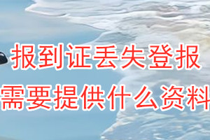 报到证丢失登报需要提供什么资料