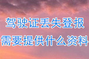 驾驶证丢失登报需要提供什么资料