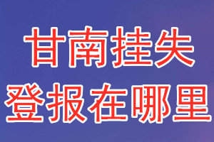 甘南挂失登报在哪里