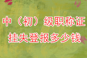 中（初）级职称证挂失登报、挂失登报多少钱