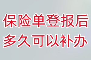 保险单丢失登报后多久可以补办