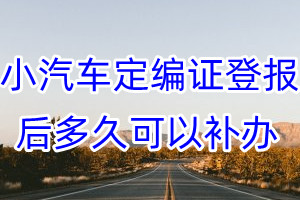 小汽车定编证丢失登报后多久可以补办