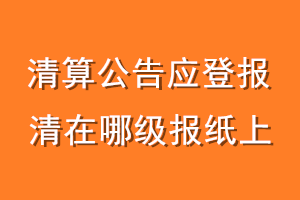 清算公告应登报在哪级报纸上