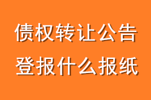 债权转让公告登报什么报纸