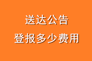 送达公告登报多少费用
