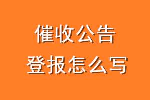催收公告登报怎么写