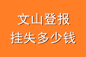 文山登报挂失多少钱